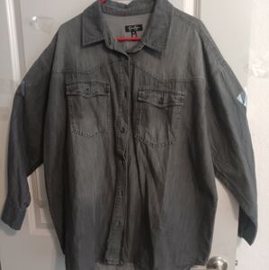 JESSICA SIMPSON XL BUTTON DOWN MORE LIKE JEAN MATERIAL NWOT